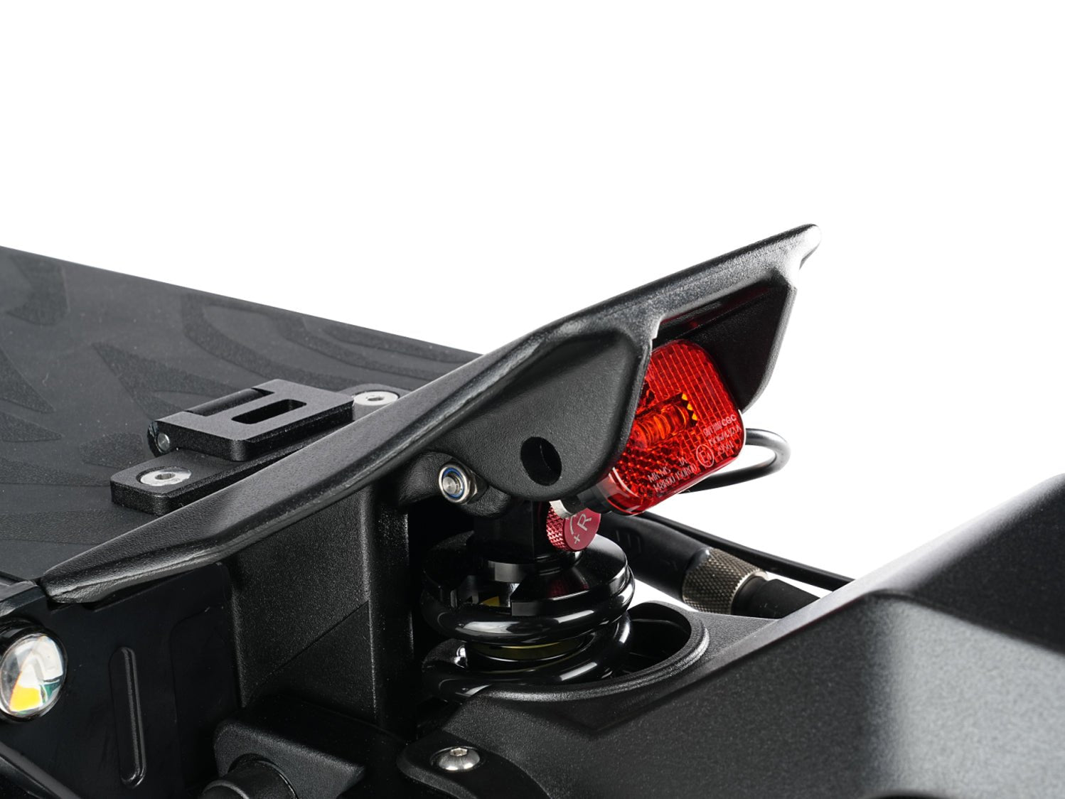 Hiley Tiger 10 GTR electric scooter - Close-up of suspension for smooth ride